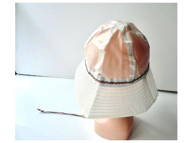 MAISON MICHEL Cappello da pioggia trasparente con cordini TM NUOVO - vista 4