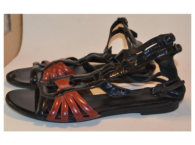 Sandali piatti bicolore in vernice Bottega Veneta Multicolore - vista 2