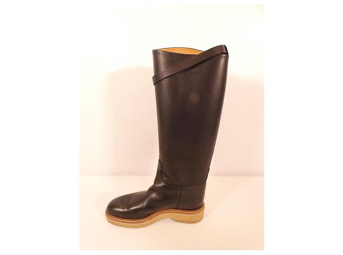 Kelly Botas Hermès "Faustine" negras, talla 39 Negro - vista 2