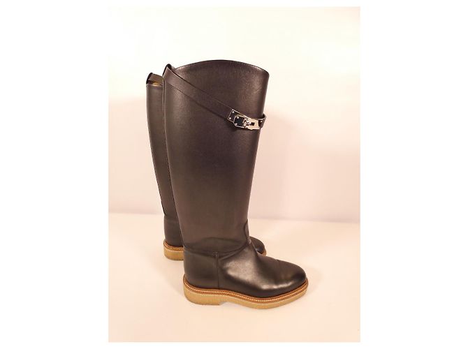 Kelly Botas Hermès "Faustine" negras, talla 39 Negro - vista 3