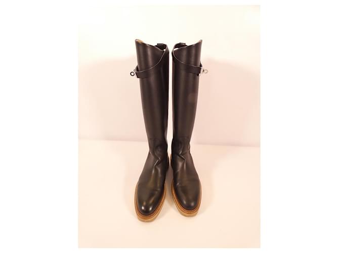 Kelly Botas Hermès "Faustine" negras, talla 39 Negro - vista 5