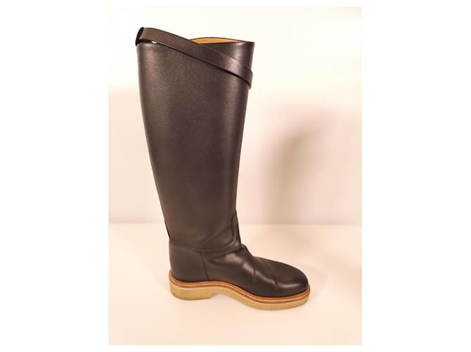 Kelly Botas Hermès "Faustine" negras, talla 39 Negro - vista 8
