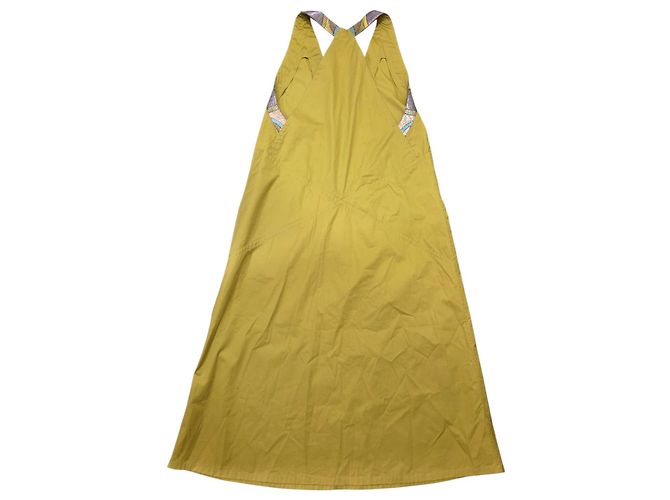 Vestido trapezoide Bottega Veneta de algodón caqui - vista 10