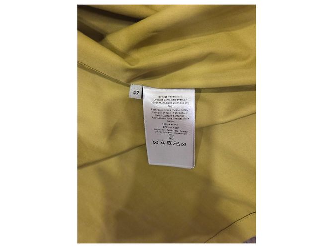Vestido trapezoide Bottega Veneta de algodón caqui - vista 17