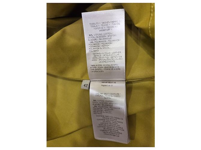 Vestido trapezoide Bottega Veneta de algodón caqui - vista 18