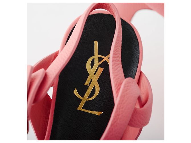 Sandali T-Strap in pelle Yves Saint Laurent Rosa - vista 4