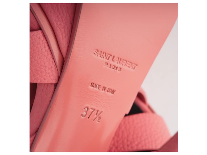 Sandali T-Strap in pelle Yves Saint Laurent Rosa - vista 6