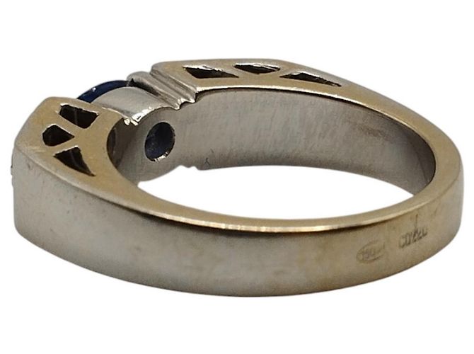 Autre Marque Anello in Oro Bianco con Zaffiro e Diamanti - vista 4