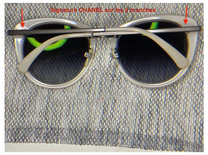 Chanel Runde Sonnenbrille Dunkelgrau und Elfenbeinbeige Größe 50 Anthrazitgrau - Ansicht 13