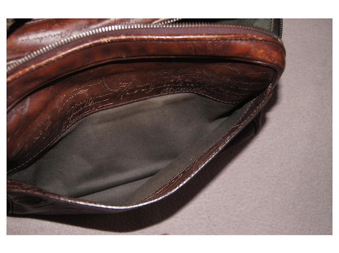 Borsa a mano Berluti in pelle marrone - vista 10