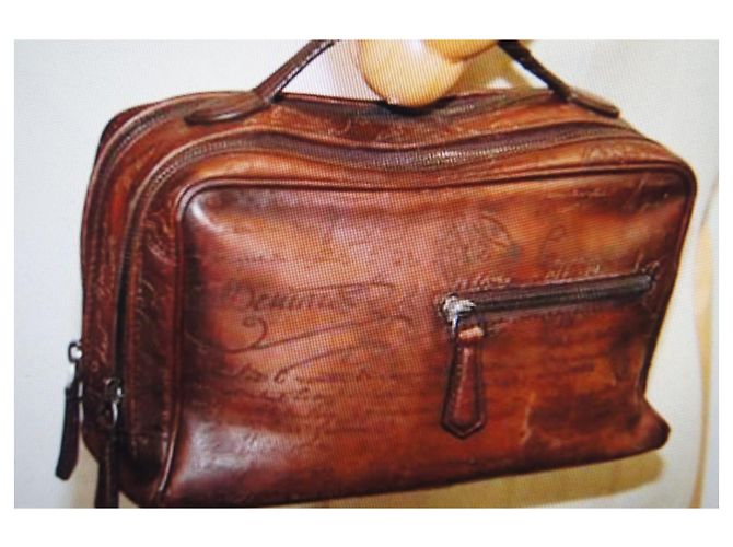 Borsa a mano Berluti in pelle marrone - vista 13