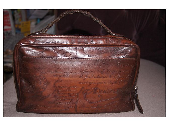 Borsa a mano Berluti in pelle marrone - vista 3