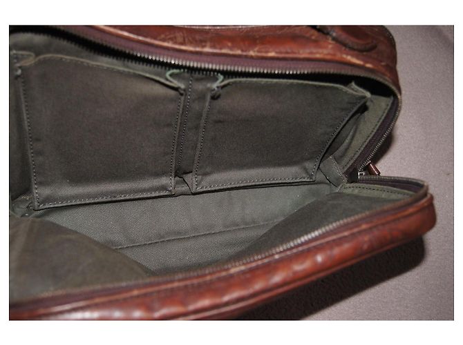Borsa a mano Berluti in pelle marrone - vista 9