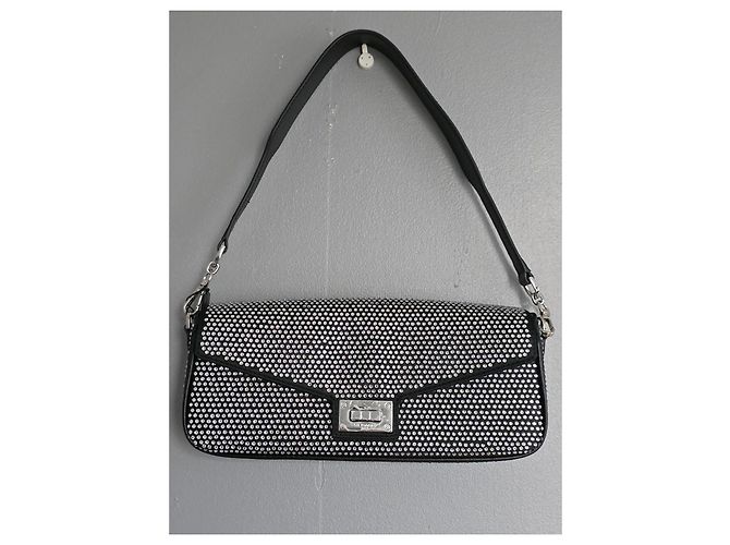 Borsa Baguette STRASS in Nylon e Pelle Nera The Kooples Nero - vista 4