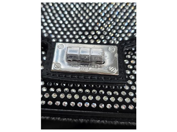 Borsa Baguette STRASS in Nylon e Pelle Nera The Kooples Nero - vista 8