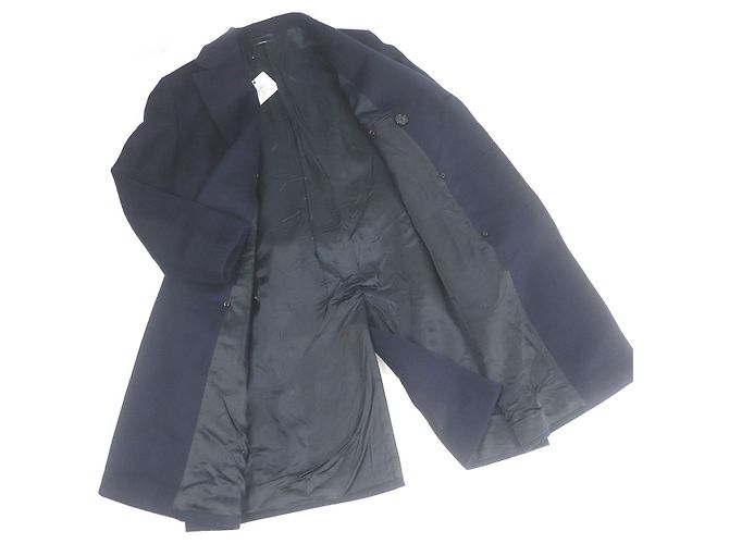Hermès Cappotto in pelle di agnello parziale Hermes Chester Rosso Blu - vista 3