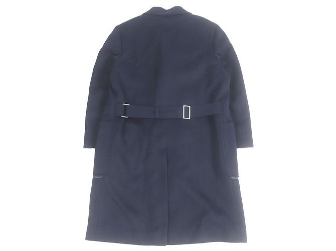 Hermès Cappotto in pelle di agnello parziale Hermes Chester Rosso Blu - vista 4