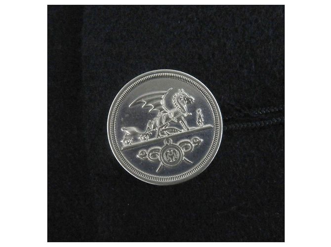 Hermès Cappotto in pelle di agnello parziale Hermes Chester Rosso Blu - vista 6