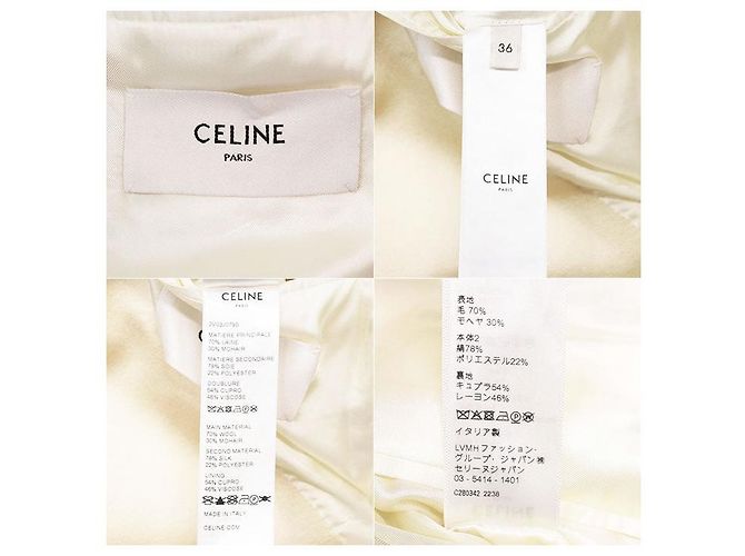 Céline Chaqueta Tuxedo de Lana Mohair CELINE Blanco Crudo - vista 10