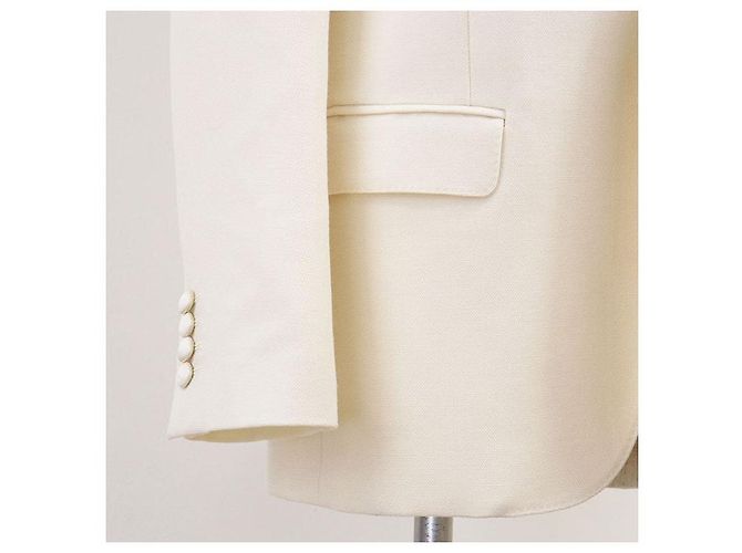 Céline Chaqueta Tuxedo de Lana Mohair CELINE Blanco Crudo - vista 12