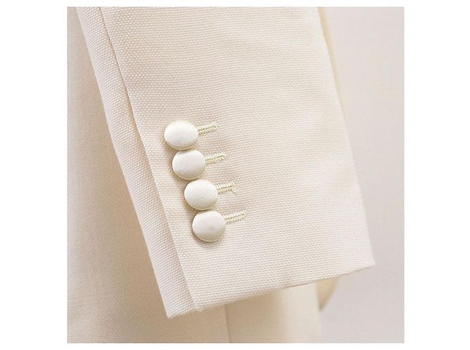 Céline Chaqueta Tuxedo de Lana Mohair CELINE Blanco Crudo - vista 13