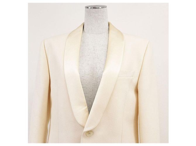 Céline Chaqueta Tuxedo de Lana Mohair CELINE Blanco Crudo - vista 2