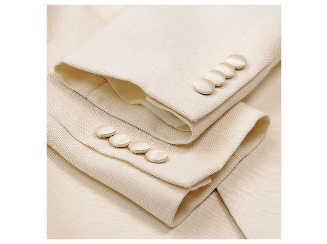 Céline Chaqueta Tuxedo de Lana Mohair CELINE Blanco Crudo - vista 4