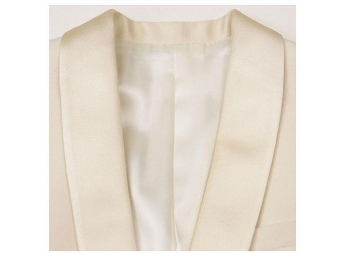 Céline Chaqueta Tuxedo de Lana Mohair CELINE Blanco Crudo - vista 9