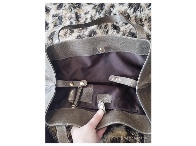 Bolsa de mão Max Mara em couro efeito serpente - Muito bom estado - vista 2