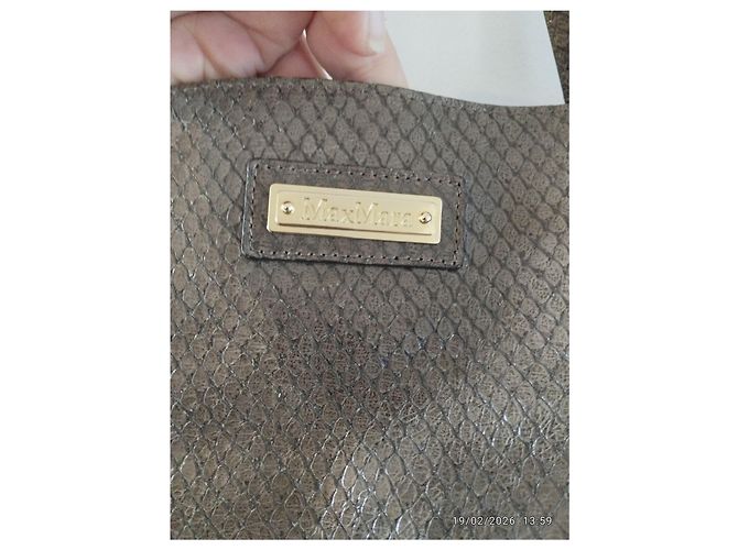 Bolsa de mão Max Mara em couro efeito serpente - Muito bom estado - vista 3