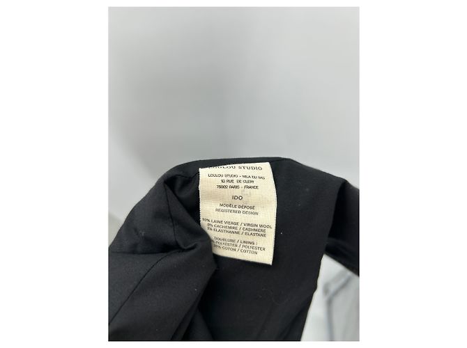 Autre Marque Blazer largo gris rayado "Ido" en lana - vista 3