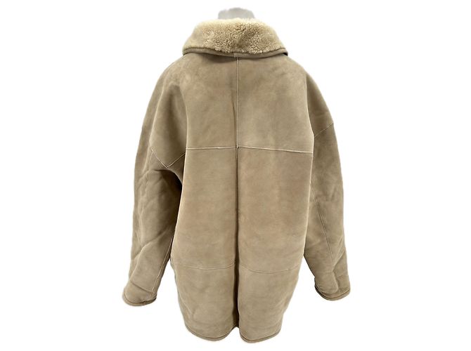 Autre Marque Abrigo beige de shearling - vista 2