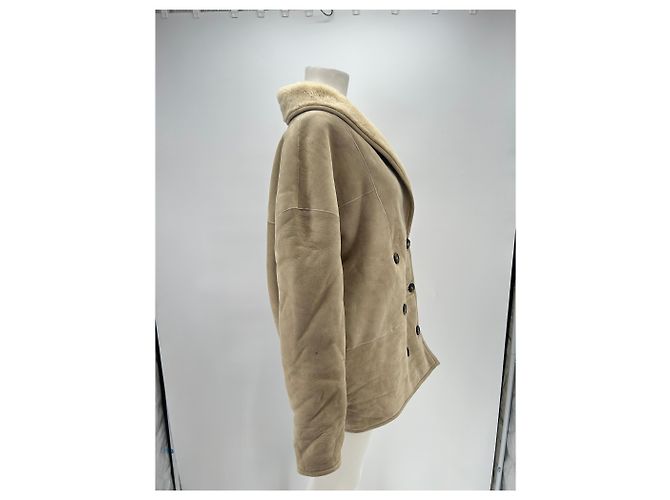 Autre Marque Abrigo beige de shearling - vista 3