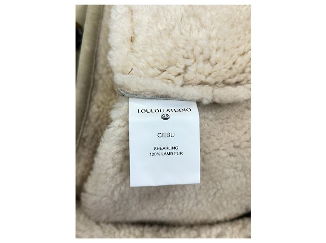 Autre Marque Abrigo beige de shearling - vista 6
