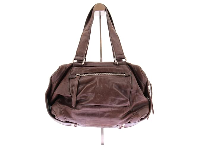Chanel Brauner Leder-Bowlingtasche - Ansicht 2