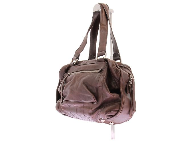 Chanel Brauner Leder-Bowlingtasche - Ansicht 5
