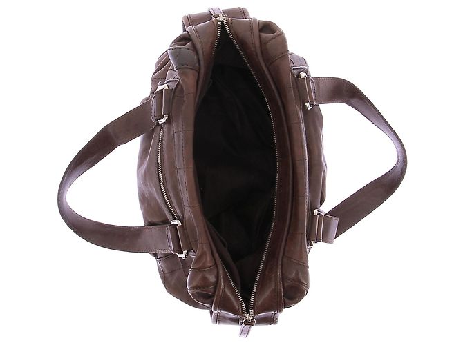 Chanel Brauner Leder-Bowlingtasche - Ansicht 6