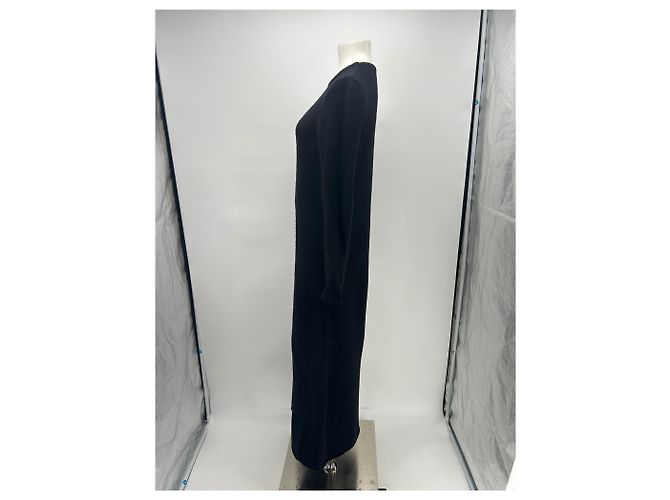 Autre Marque Langes Kleid aus schwarzer Wolle - Ansicht 4