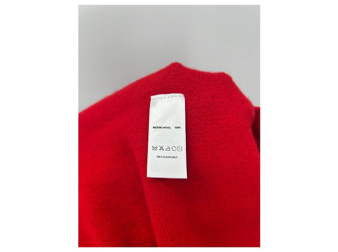 Autre Marque Suéter vermelho de lã com decote em v - vista 5