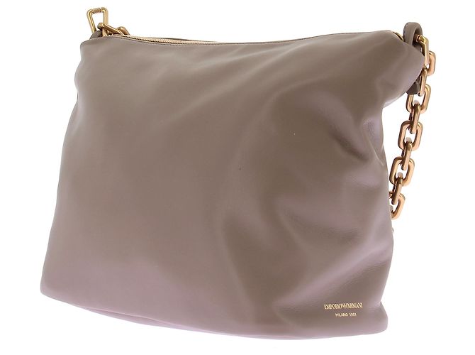 Emporio Armani Borsa "Hobo" taupe in pelle Marrone - vista 5