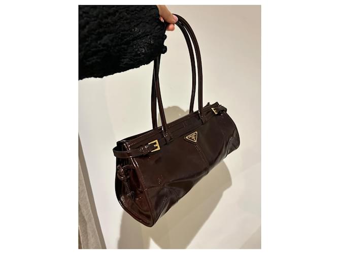 Borsa Prada in pelle marrone - vista 3