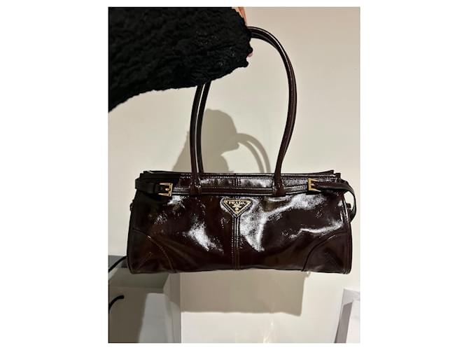 Borsa Prada in pelle marrone - vista 4