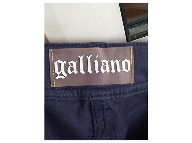 Vaqueros Galliano Azul Marino Algodón Elastano Tiro Bajo - vista 11