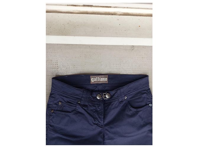Vaqueros Galliano Azul Marino Algodón Elastano Tiro Bajo - vista 3