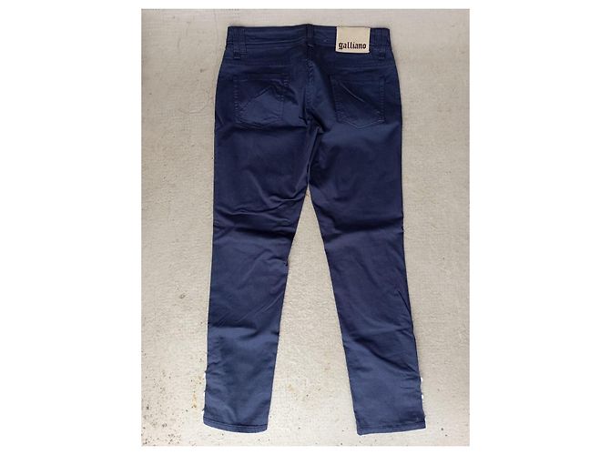 Vaqueros Galliano Azul Marino Algodón Elastano Tiro Bajo - vista 5
