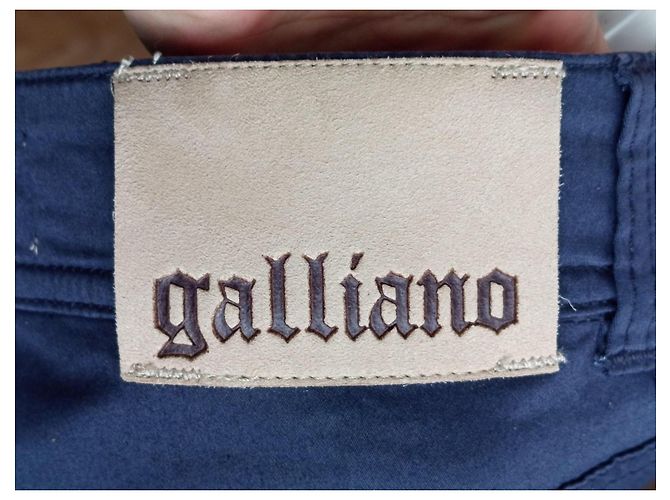 Vaqueros Galliano Azul Marino Algodón Elastano Tiro Bajo - vista 7