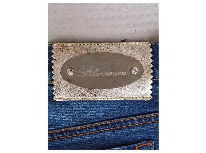 Jeans Blumarine Blu con Strass Swarovski e Ricami - vista 12