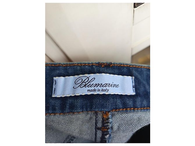 Jeans Blumarine Blu con Strass Swarovski e Ricami - vista 13