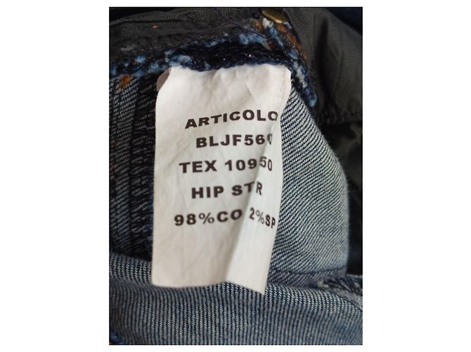 Jeans Blumarine Blu con Strass Swarovski e Ricami - vista 14