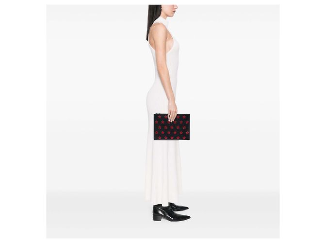 Pouch per tablet Star Rider in pelle nera Saint Laurent Nero - vista 7